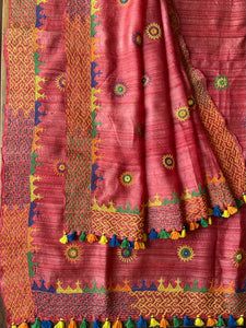 Lambani Embroidered Tussar Gheecha Dupatta