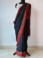 Load image into Gallery viewer, Ajrakh Bandhej fine Modal Silk Saree