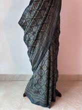 Load image into Gallery viewer, Ajrakh Desi Tussar Silk Saree