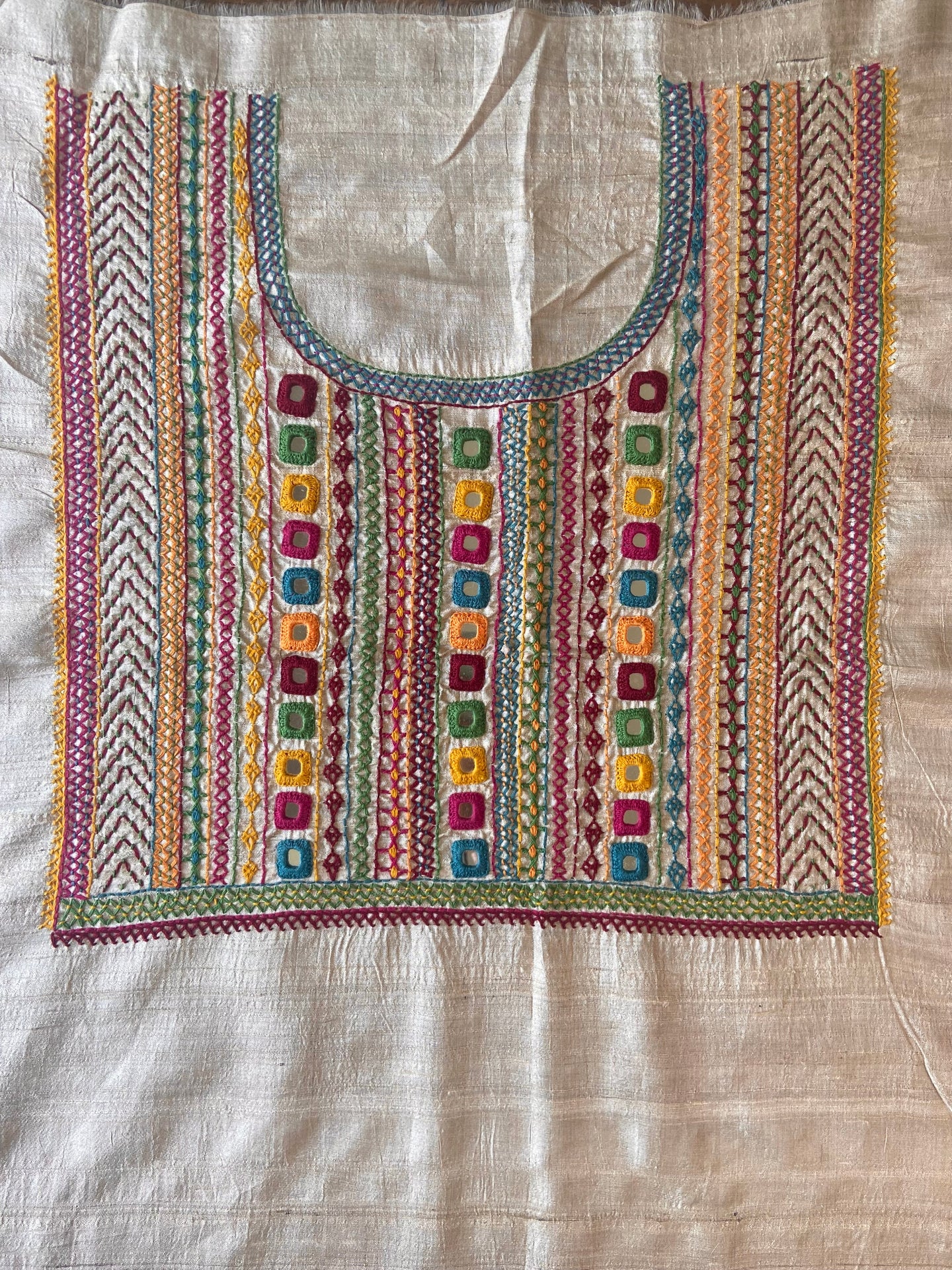 Lambani Tussar Unstitched Kurta