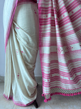 Load image into Gallery viewer, Handwoven Bhujodi Kala Cotton Saree