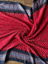 Load image into Gallery viewer, Ajrakh Bandhej fine Modal Silk Saree