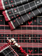 Load image into Gallery viewer, Handwoven Bhujodi Kala Cotton Saree