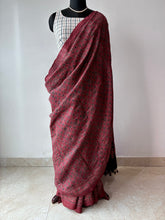 Load image into Gallery viewer, Ajrakh Desi Tussar Silk Saree