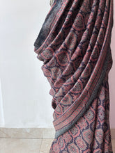 Load image into Gallery viewer, Ajrakh Desi Tussar Silk Saree