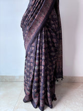 Load image into Gallery viewer, Ajrakh Desi Tussar Silk Saree