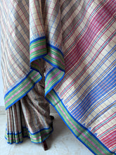 Load image into Gallery viewer, Karvati Kinar Vidarbha Tussar Checks Saree