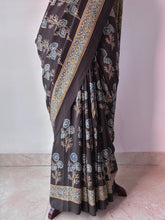 Load image into Gallery viewer, Ajrakh Mulberry Silk Saree