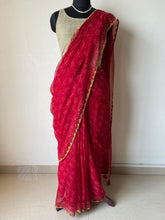 Load image into Gallery viewer, Kota Doria Appliqué Details Saree