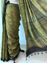 Load image into Gallery viewer, Ajrakh Desi Tussar Silk Saree