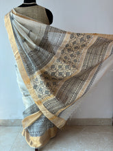 Load image into Gallery viewer, Cream Bagh Kosa Kota Weave Silk Saree