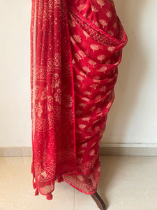 Kota Doria Appliqué Details Saree