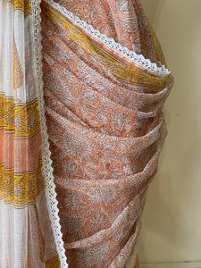 Kota Doria Crochet Lace Sarees