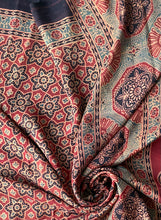 Load image into Gallery viewer, Ajrakh Mulberry Silk Saree