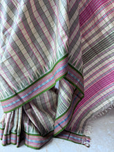 Load image into Gallery viewer, Karvati Kinar Vidarbha Tussar Checks Saree