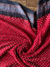 Load image into Gallery viewer, Ajrakh Bandhej fine Modal Silk Saree