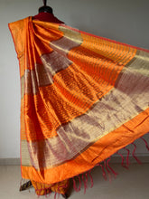 Load image into Gallery viewer, Handwoven Bhagalpuri Tussar Silk Saree