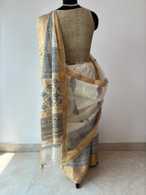 Load image into Gallery viewer, Cream Bagh Kosa Kota Weave Silk Saree