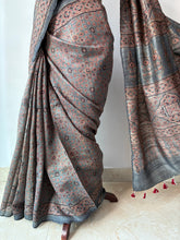 Load image into Gallery viewer, Ajrakh Tussar Silk Saree