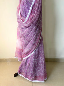 Kota Doria Crochet Lace Sarees