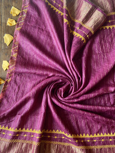 Lambani Embroidered Tussar Leheriya Saree