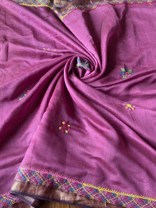 Lambani Embroidered Handwoven Maheshwari Silk-Cotton Saree.