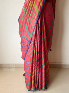 Leheriya Tussar Silk Saree