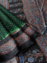 Load image into Gallery viewer, Ajrakh Bandhej fine Modal Silk Saree