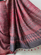 Load image into Gallery viewer, Ajrakh Desi Tussar Silk Saree