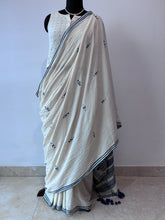 Load image into Gallery viewer, Handwoven Bhujodi Kala Cotton Saree
