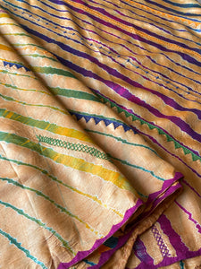 Lambani Embroidered Tussar Leheriya Saree