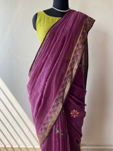 Load image into Gallery viewer, Lambani Embroidered Handwoven Maheshwari Silk-Cotton Saree.