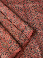 Load image into Gallery viewer, Ajrakh Tussar Silk Saree