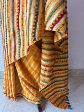 Load image into Gallery viewer, Lambani Embroidered Tussar Leheriya Saree
