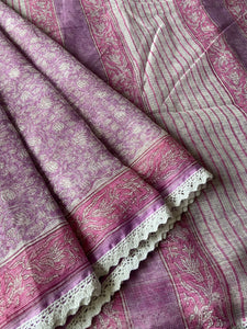 Kota Doria Crochet Lace Sarees