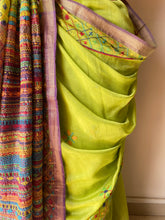 Load image into Gallery viewer, Lambani Embroidered Handwoven Maheshwari Silk-Cotton Saree.