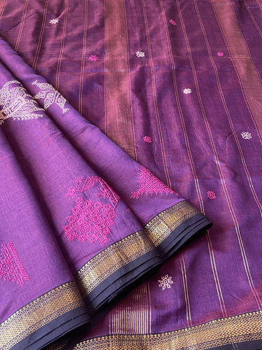 Kasuti Hand- Embroidered Saree