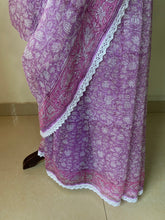 Load image into Gallery viewer, Kota Doria Crochet Lace Sarees