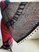 Load image into Gallery viewer, Ajrakh Bandhej fine Modal Silk Saree