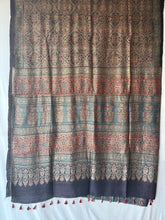 Load image into Gallery viewer, Ajrakh Tussar Silk Saree
