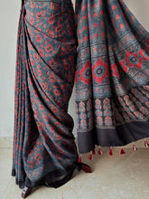 Load image into Gallery viewer, Ajrakh Mulberry Silk Saree