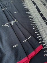Load image into Gallery viewer, Handwoven Bhujodi Kala Cotton Saree