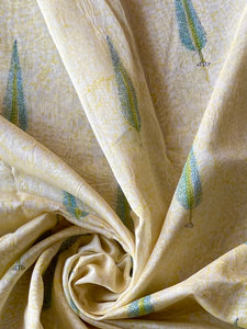 Block-Printed Silk-Cotton Saree