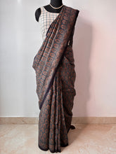 Load image into Gallery viewer, Ajrakh Tussar Silk Saree