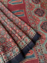Load image into Gallery viewer, Ajrakh Mulberry Silk Saree