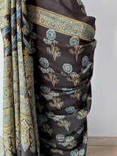 Load image into Gallery viewer, Ajrakh Mulberry Silk Saree
