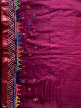 Load image into Gallery viewer, Lambani Embroidered Handwoven Maheshwari Silk-Cotton Saree.