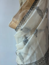 Load image into Gallery viewer, Cream Bagh Kosa Kota Weave Silk Saree