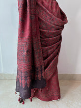 Load image into Gallery viewer, Ajrakh Desi Tussar Silk Saree