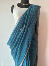 Load image into Gallery viewer, Handwoven Bhujodi Kala Cotton Saree